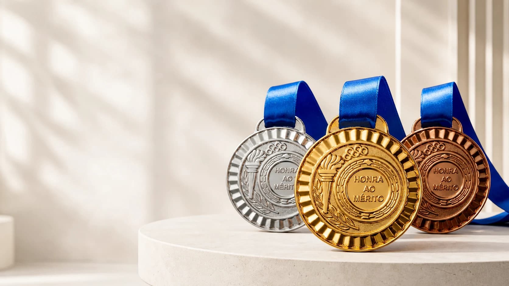 Medalhas Tref em ouro, prata e bronze